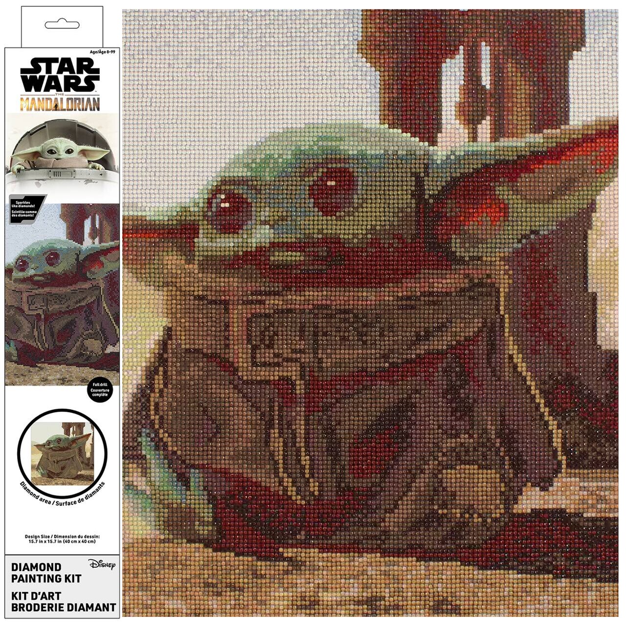 Diamond Dotz Kits - Star Wars Grogu the Child Diamond Painting Kit - Baby Yoda Diamond Art with Round Dotz, Partial Drill Design, DIY Shimmering Artwork Kit for Adults and Star Wars Fans